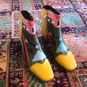Funky colorful boots